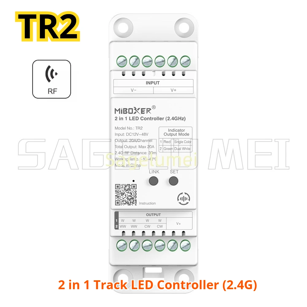 MiBoxer 2 in 1 TR2 TW2 TZ2 5 in 1 TR5 TW5 TZ5 2.4G RF / WiFi / ZigBee Din Rail Track LED Controller for DIM/CCT/RGB/RGBW/RGBCCT