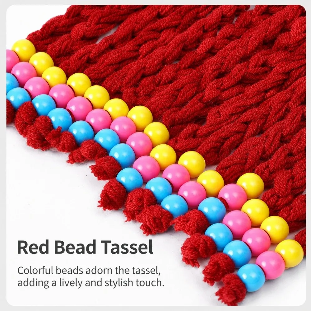 Fashionable Knitted Dreadlock Beanie Faux Braid Integrated Braid Braided Wig Hat Thick Yarn Stretchy Wig Beanie Street Styling