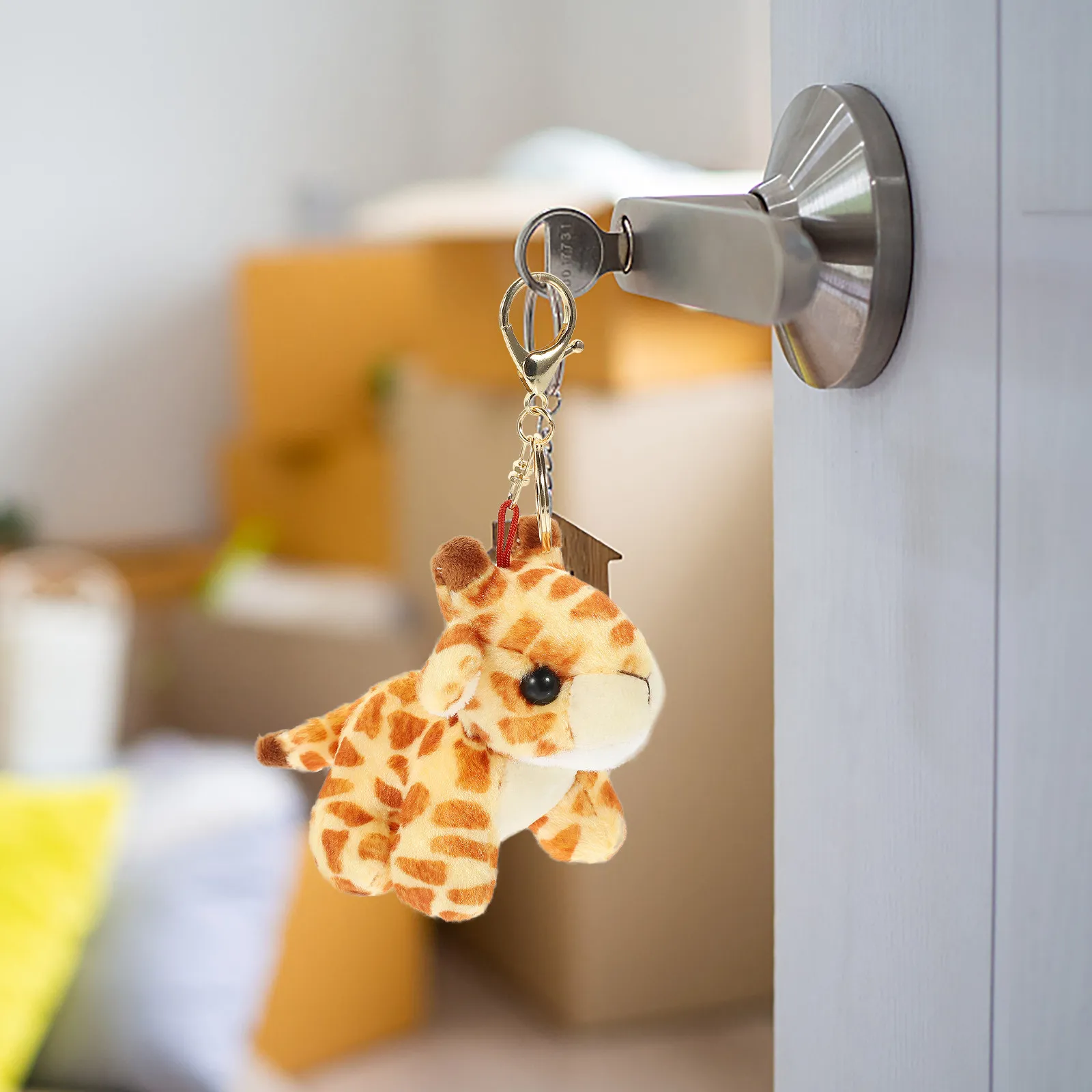 

Animal Keychain Cartoon Giraffe Design Hanging Bag Decor Backpack Pendant Car Accessory Cute Gift for Girls Kids