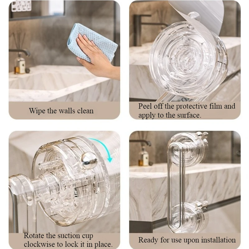Suction Cup Glass Door Handle - No Drilling Required Bathroom Sliding Door Handle Strong Support Handle Window/Cabinet Door/Refr