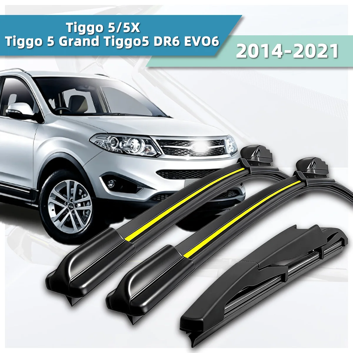 

Wiper Suitable For Chery Tiggo 5 5X Tiggo 5 Grand Tiggo5 DR6 EVO6 2014-2018 Natural Rubber Strip Car Front And Rear Wipers