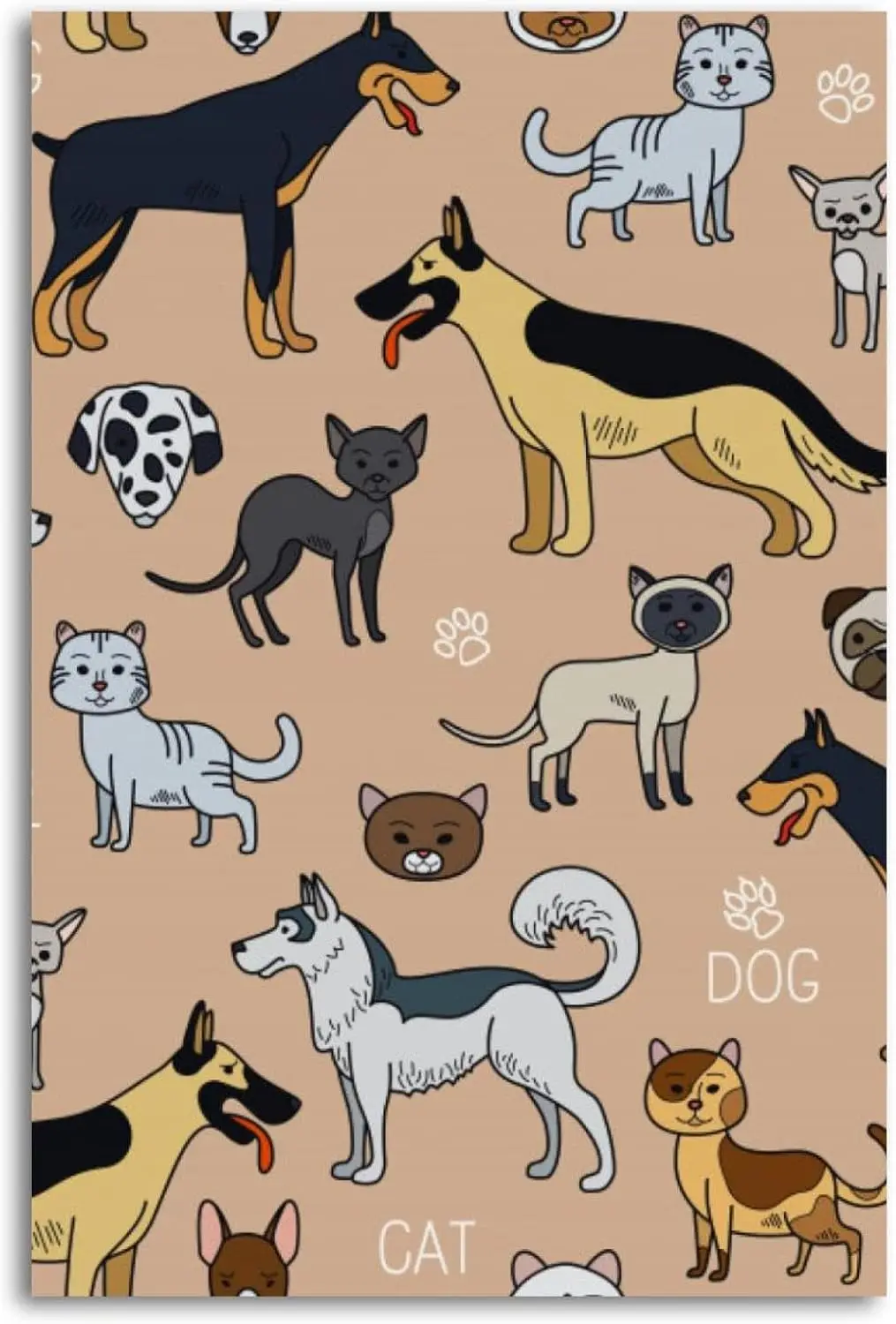 Metal Tin Signs Cats Dogs Sign Vintage Wall Decor Tin Sign Plaque for Home Cafes Office Store Pubs Club ;