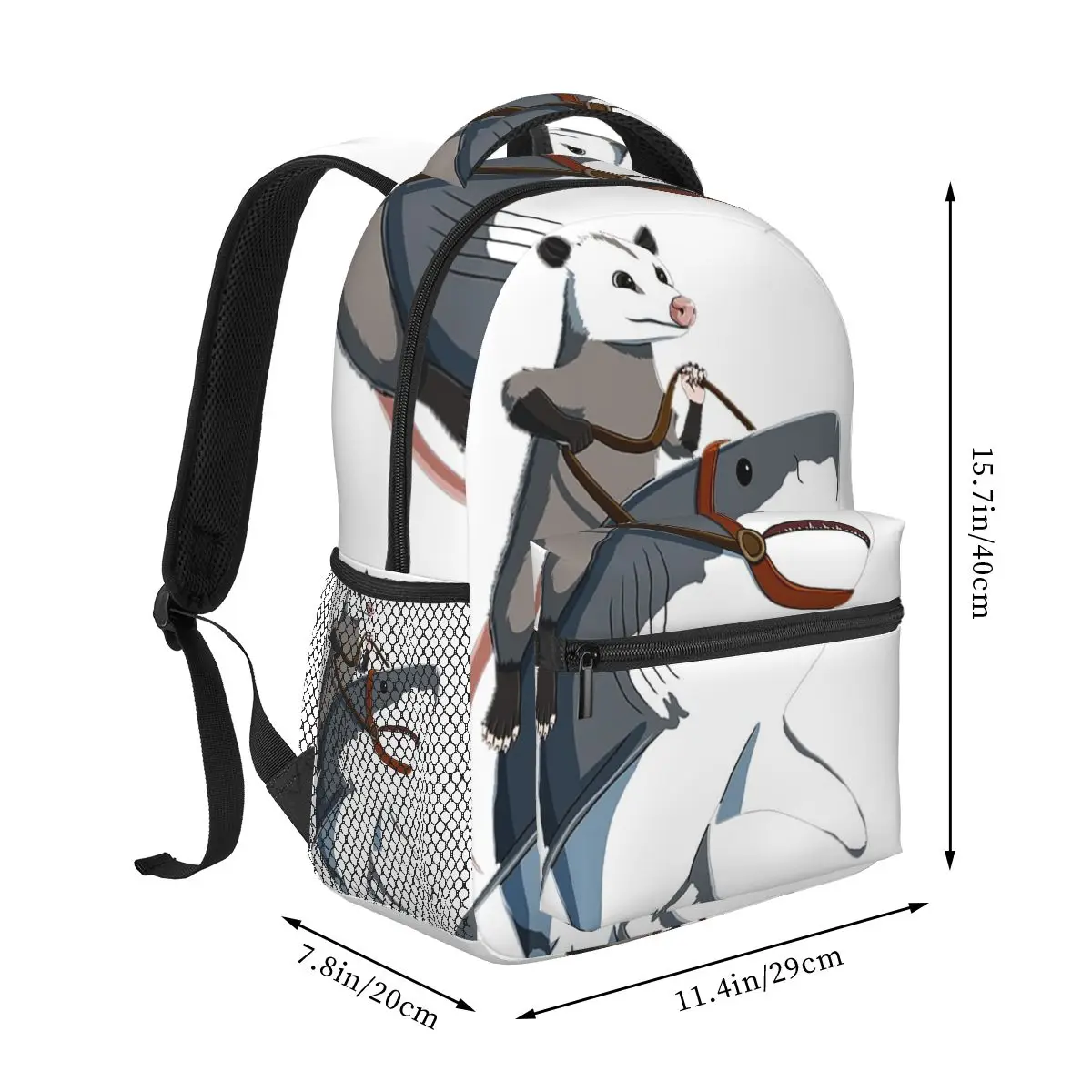 Opossum-mochila de tiburón para niños y niñas, morral escolar de dibujos animados, de viaje, de gran capacidad