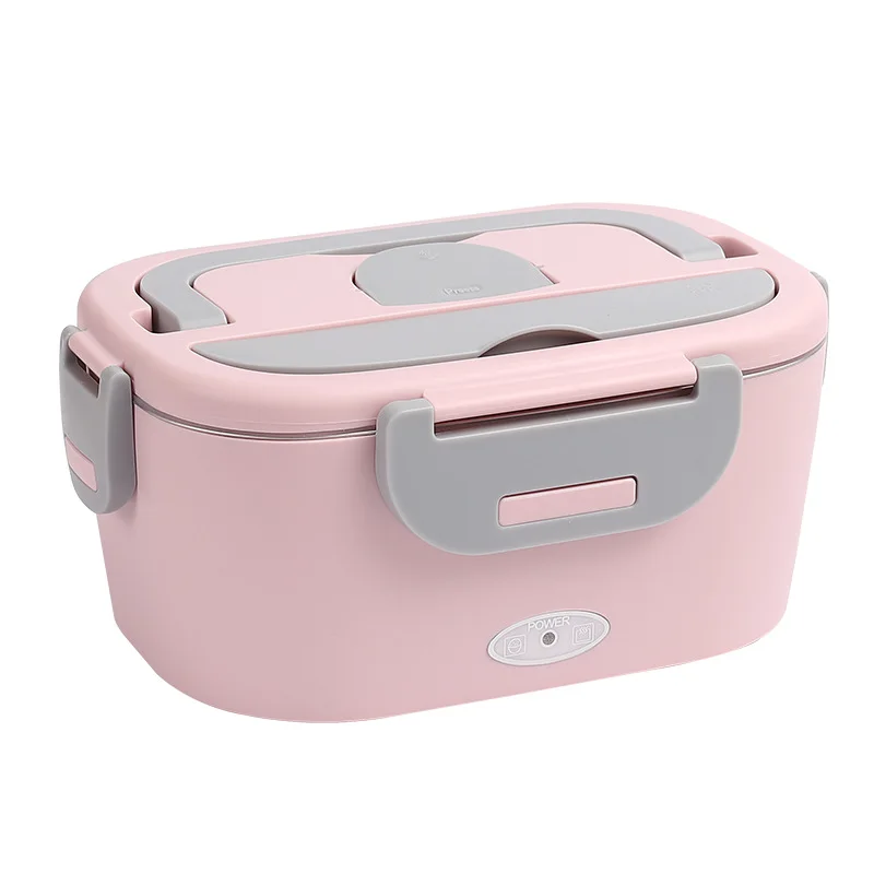 

Portable electric lunch box 1 bottle pc car stainless steel plastic 2-in-1 household insulation heating lunch box can be plugged