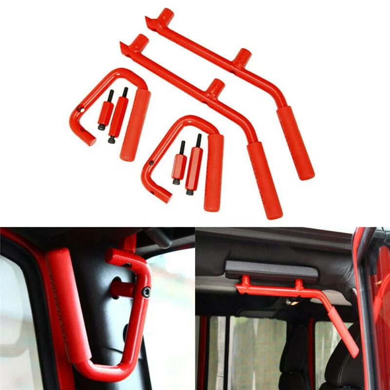 

4pcs Grab Bar Rear & Front Steel Grab Handles for 07-18 Wrangler JK