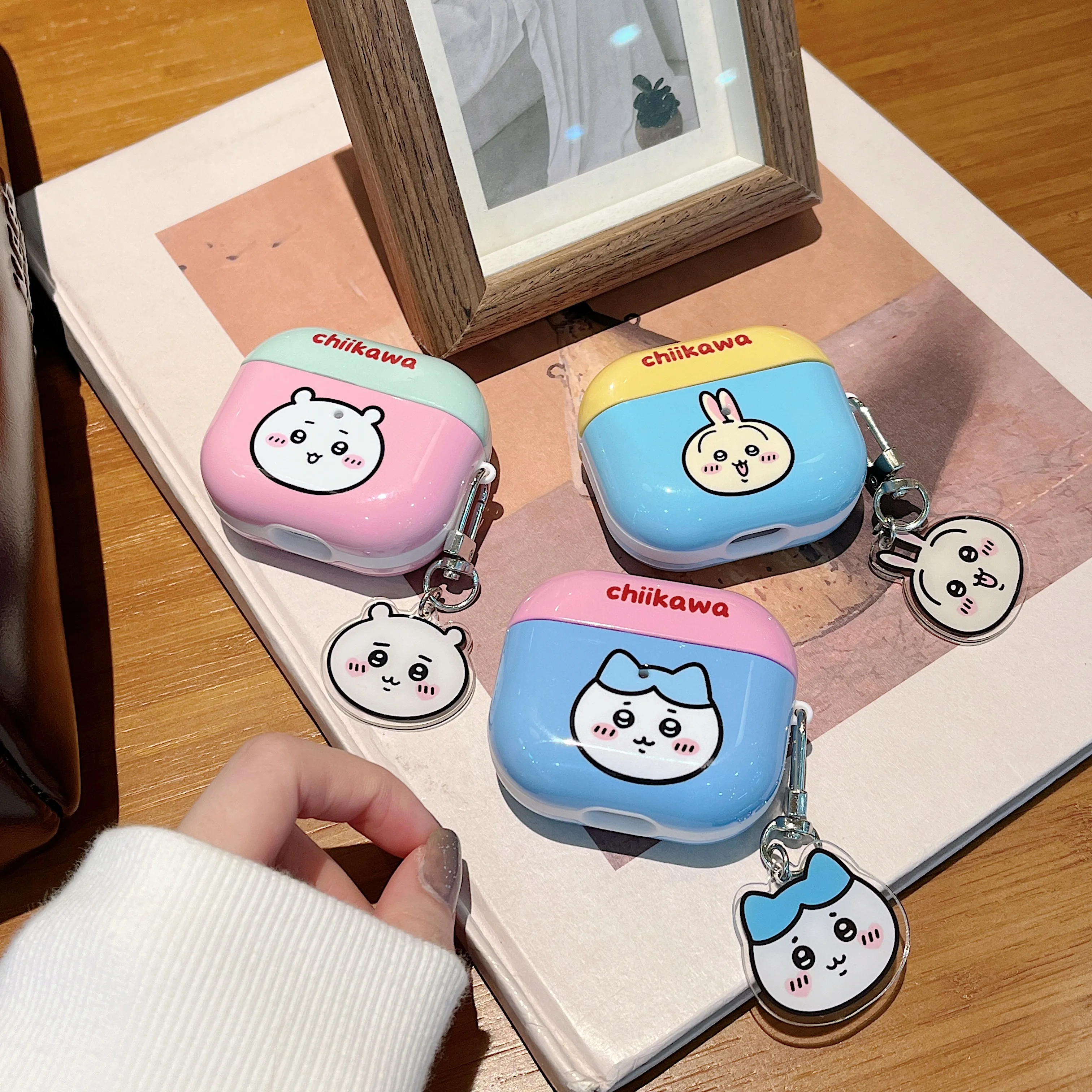 

Animation Girls Like Super Cute Style Chiikawa Hachiware Usagi Cartoon Anti-drop Headphone Case For Airpods 4,2,3,1,Pro,Pro2