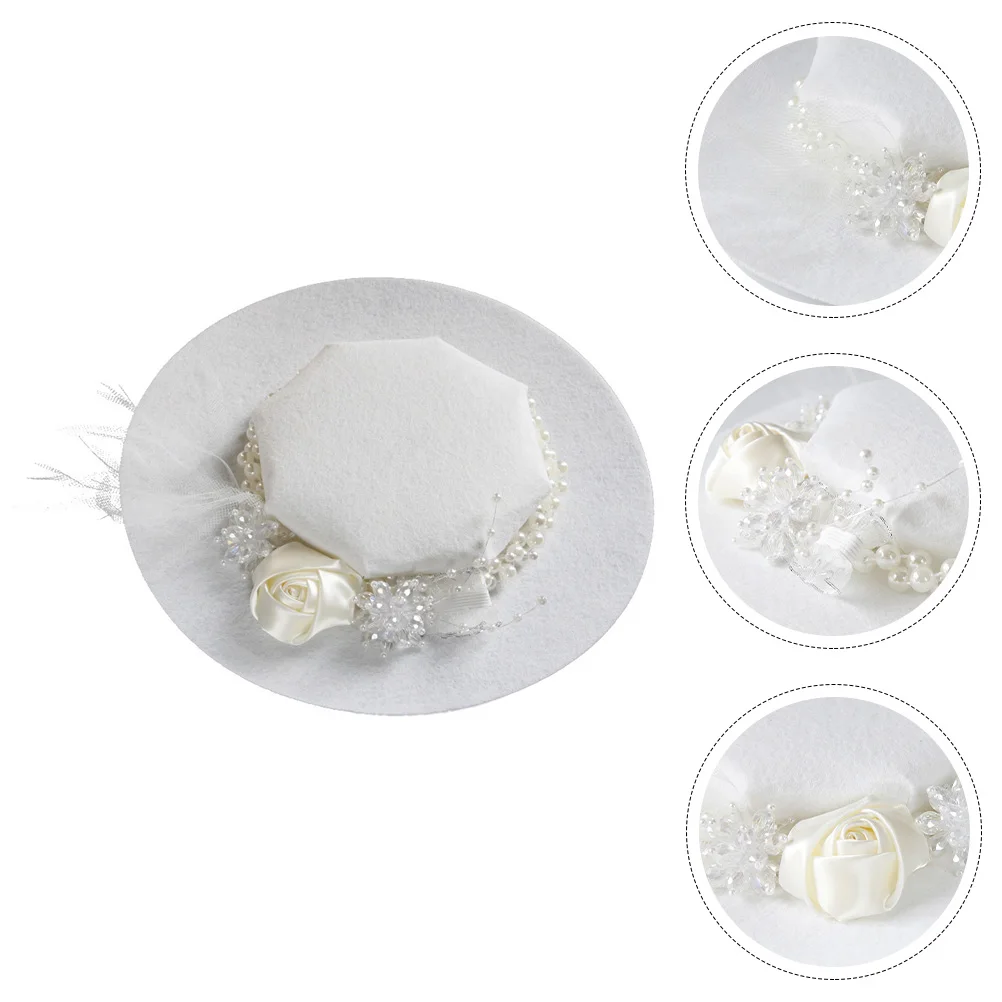 

Hat Hair Accessories Tea Party Hats Tops White Wedding for Women Headband Hairpin