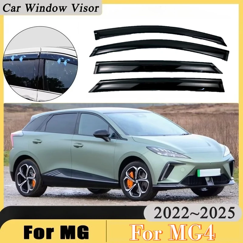 

Для MG 4 MG4 2022~2025: Дефлекторы окон, накладки на двери, ветровики, защита от дождя на боковые окна автомобиля