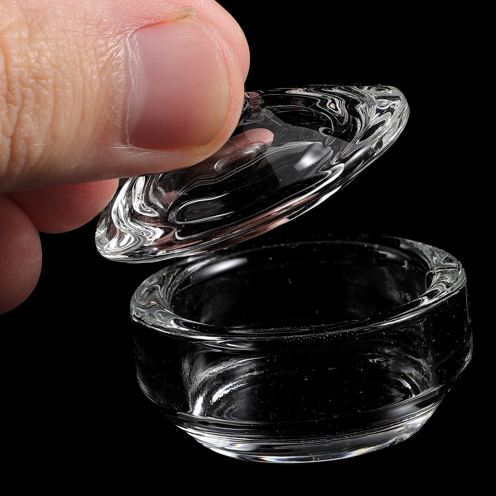 Gobelets à ongles en cristal, plat rond en verre pour porte-poudre acrylique, fournitures de manucure pour Nail Art, plat Dappen pratique, 2 pièces