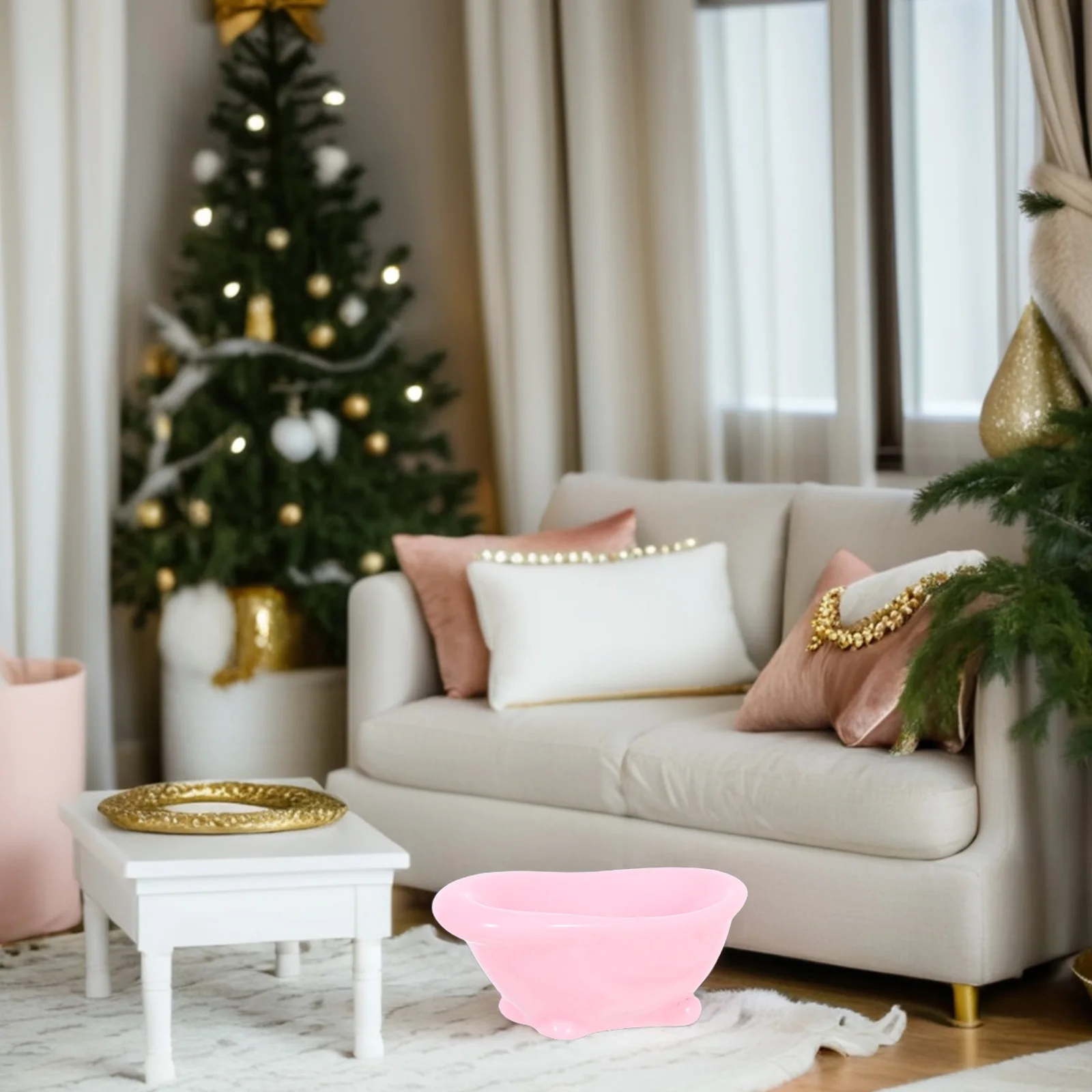 

10Pcs Mini Resin Bathtub Micro Landscape Decoration Miniature Bathroom Washing Basin Adornment Miniature Washing Bathtub