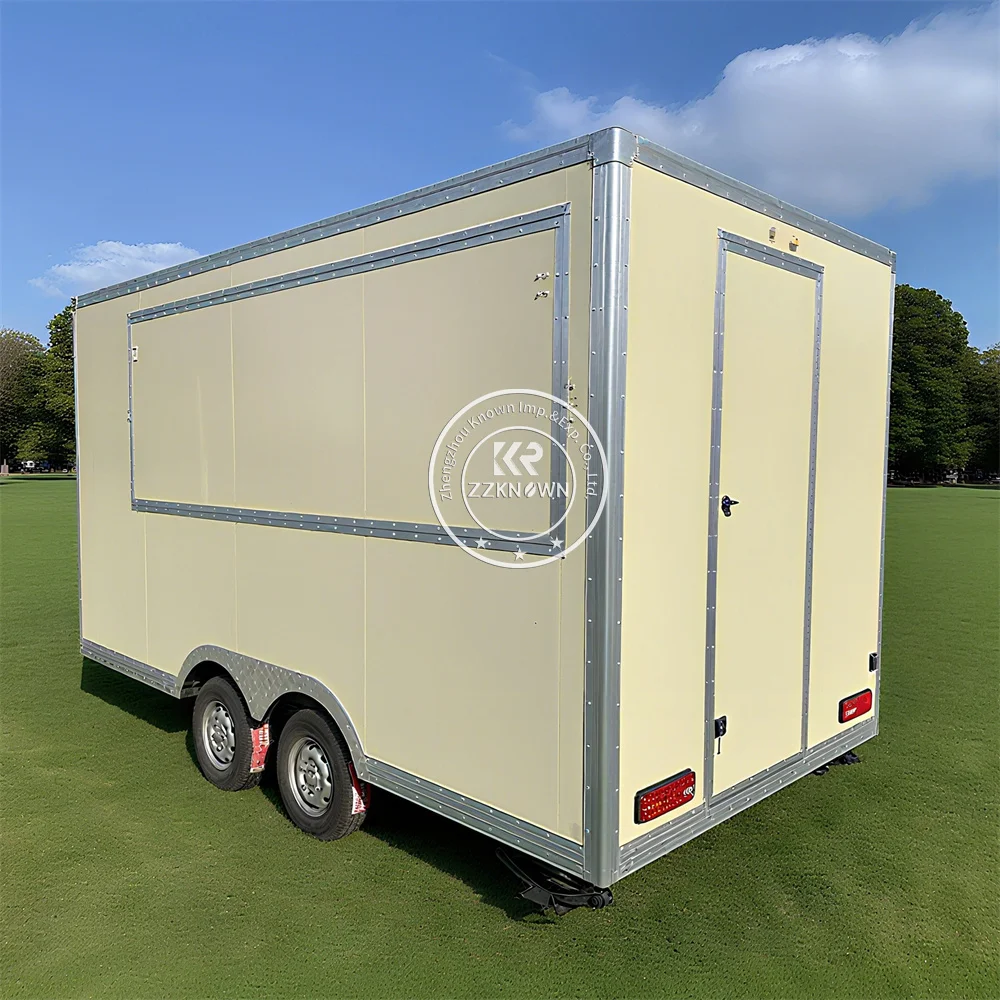 Customized Mobile Street Food Trailer Hamburger Remen Waffle Donut Shawarma Bbq Grill Barbecue Fast Food Truck For Sale