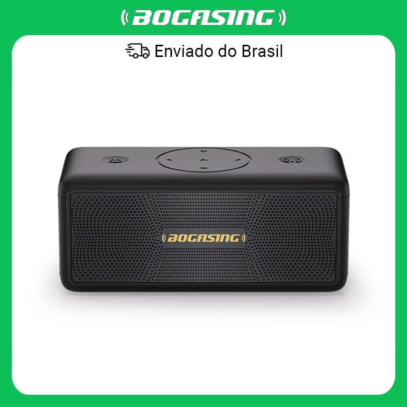 [do Brasil] BOGASING M5 caixa de som bluetooth 40W Bluetooth 5.3 Alto-falantes sem fio com som surround de 360 graus caixa de som portátil bluetooth,caixa de som para pc, IPX7 à prova d'água, tempo de reprodução de 30H