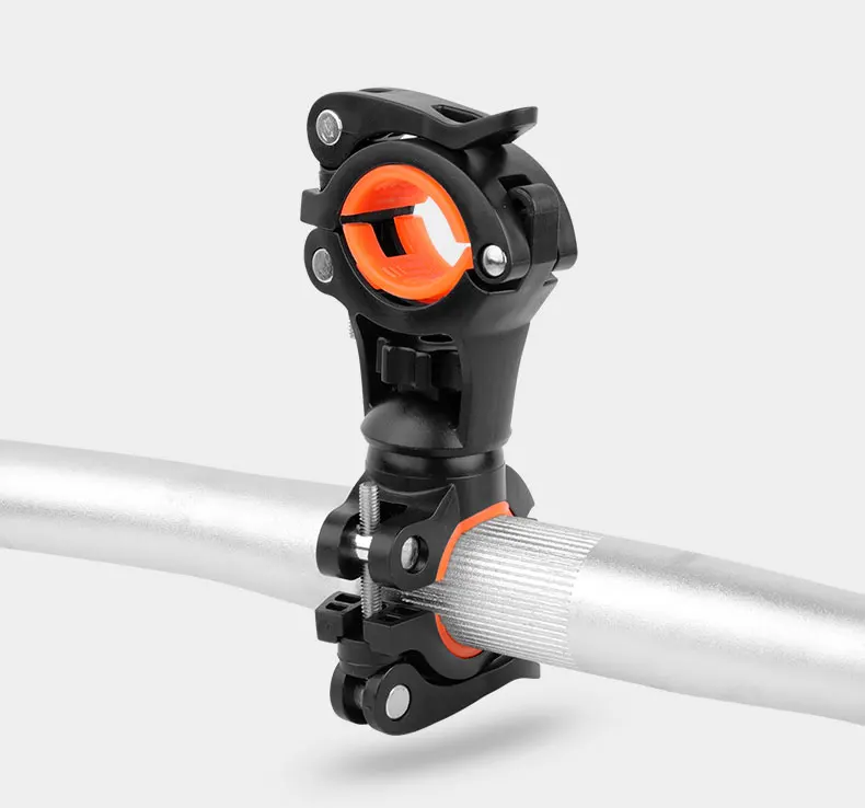 Deemount 360°Rotation Tilting Adjustable Bike Lamp Flashlight Stand Mount Universal Cycling Clip Clamp LED Torch Holder