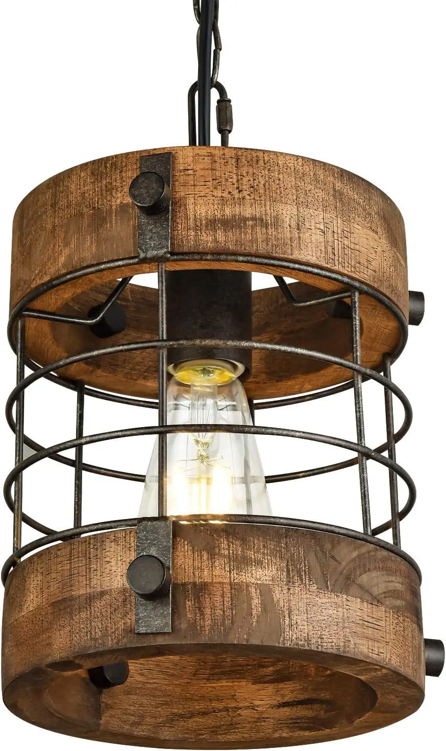 

Creative American country, vintage wood chandelier, restaurant