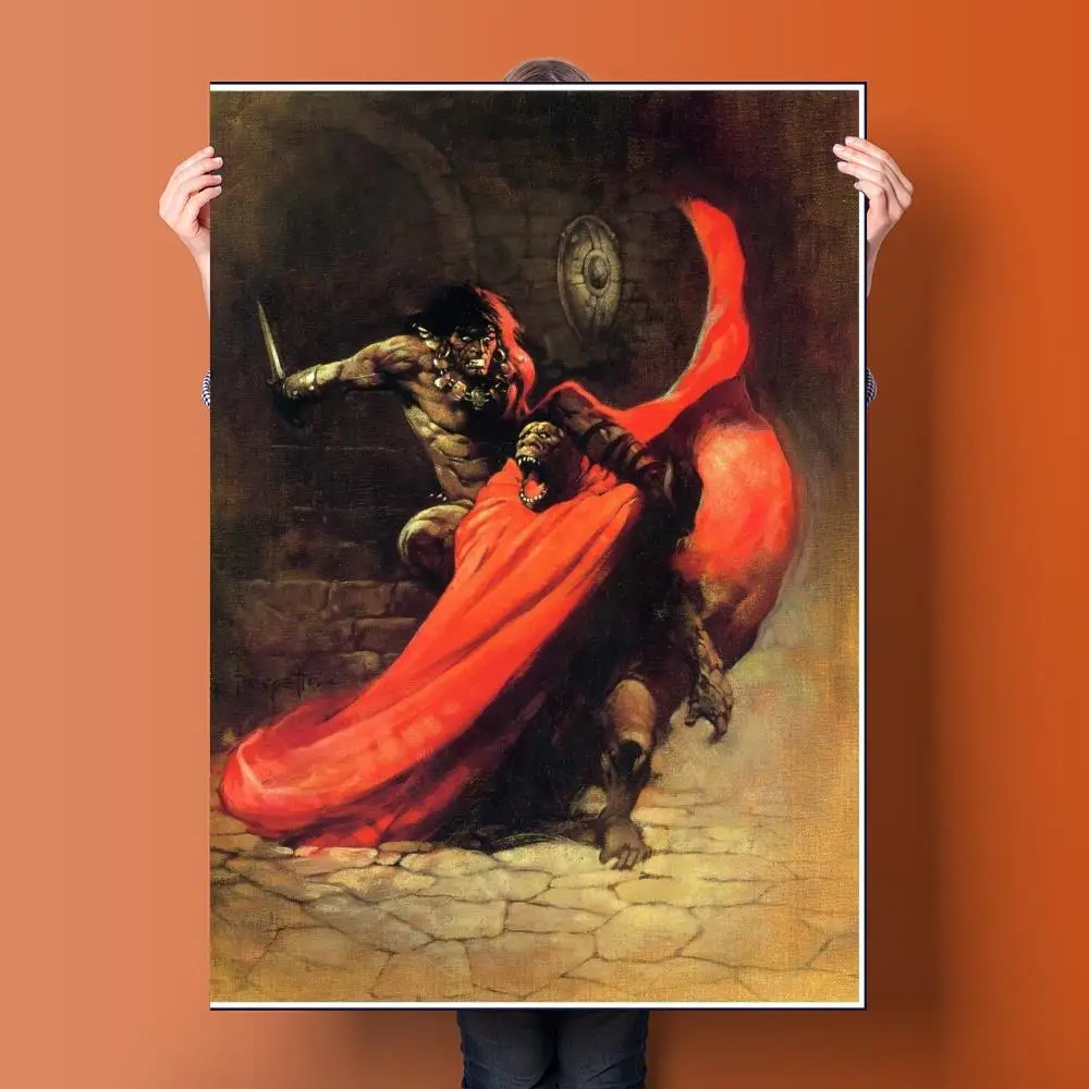 frank frazetta cartoonist Anime Video Game Canvas Art Poster and Wall Art Picture Print Modern Family bedroom Decor Posters - Image 4