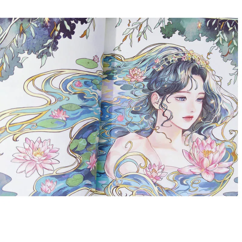 A girl trapped in a famous painting, Korean genuine coloring graffiti book
