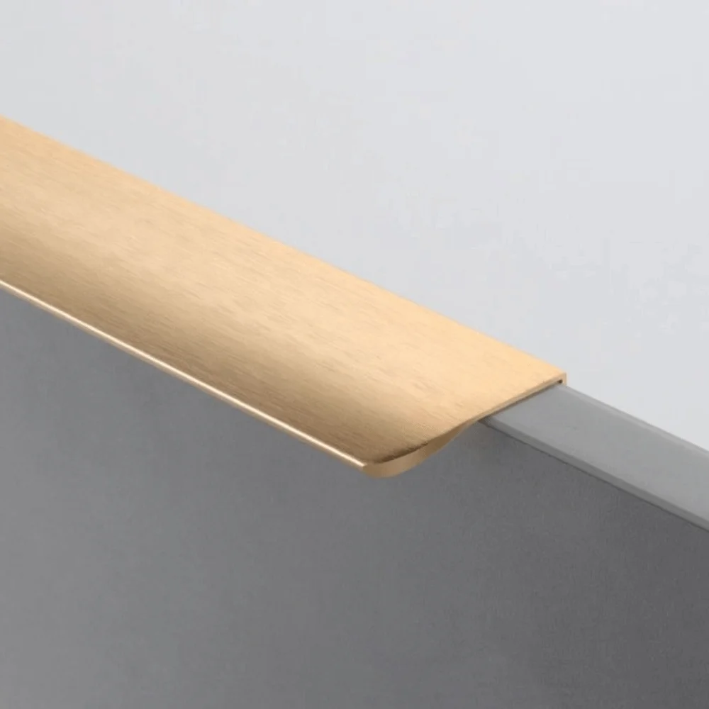 Space Aluminum Hidden Cabinet Handle Black/gold/grey Multiple Sizes Arc Door Handle Easy To Install Double Hole