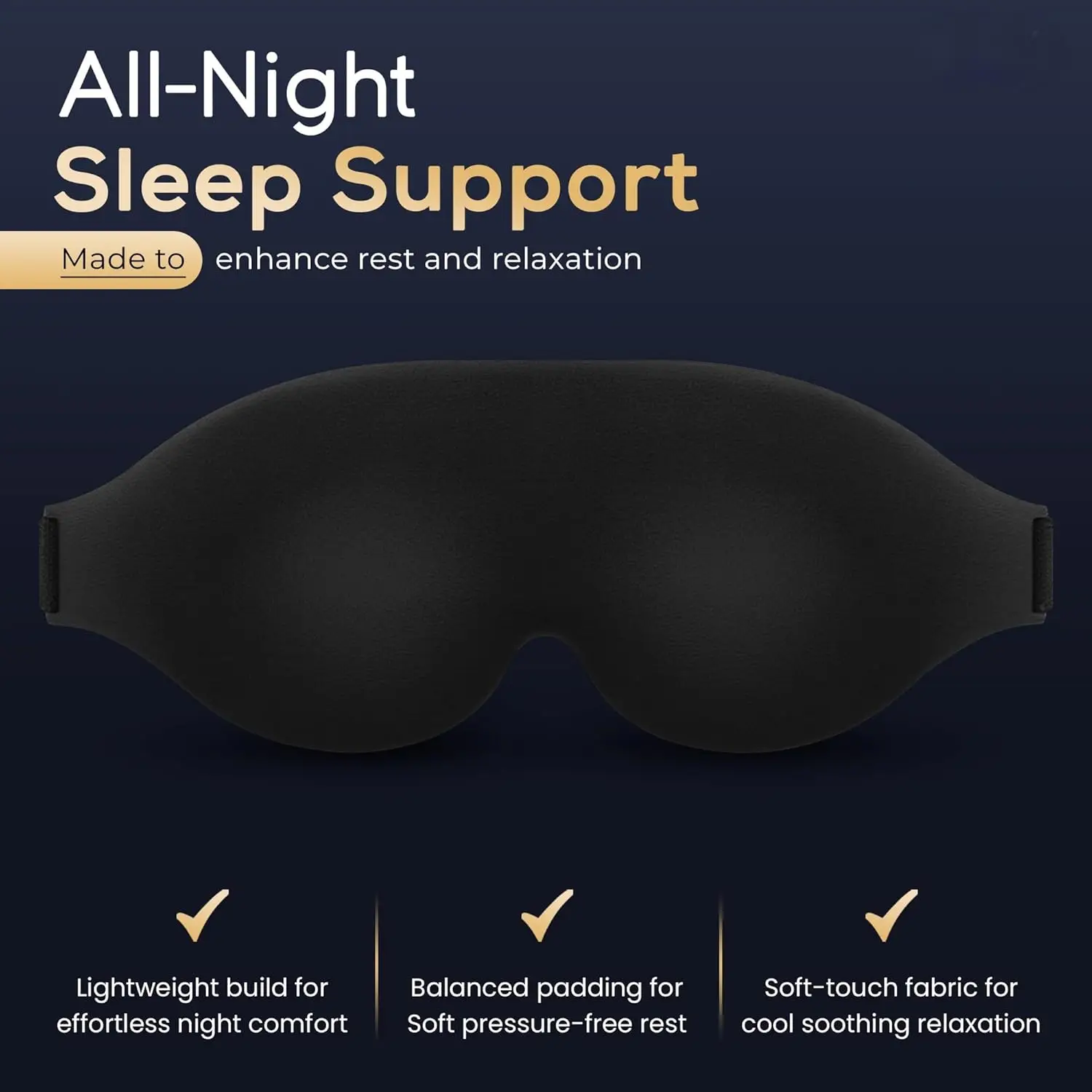 Eye Mask Men's and Women's Sleep Facial Mask, 100% Pressure Free Shading Sleep Facial Mask, Easily Adjustable, Travel Eye Mask