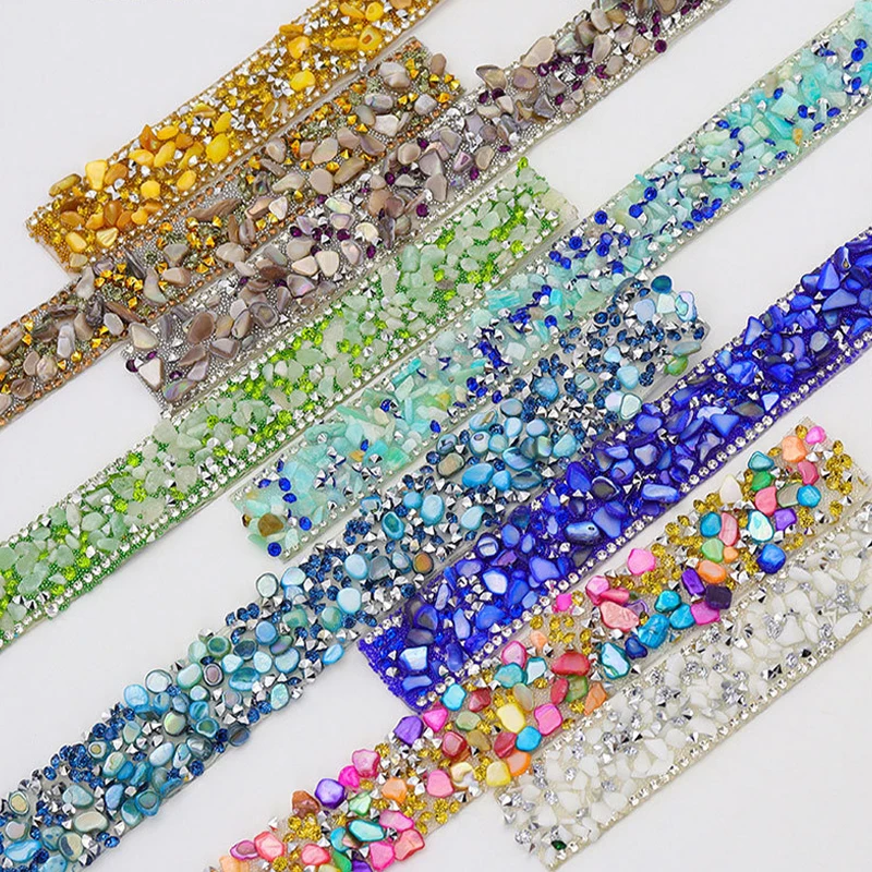 

1 Yard Colorful Self Adhesive Crystal Rhinestone Trim Colorful Stone Diamond Sticker Sewing Drill Tape Diy Dress Car Phone Decor