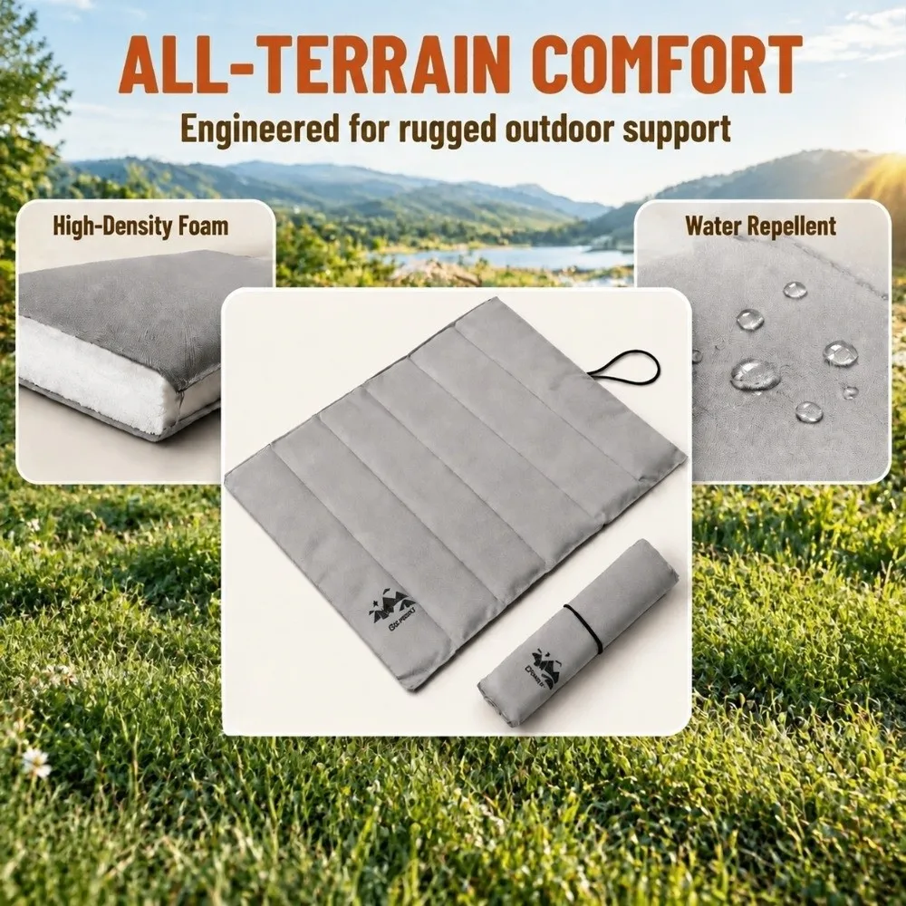 Portable Lightweight Camping Sitting Cushion 6-Fold Water Proof Foldable Seat Pad Thickened Dirt-Blocking Mat Outdoor