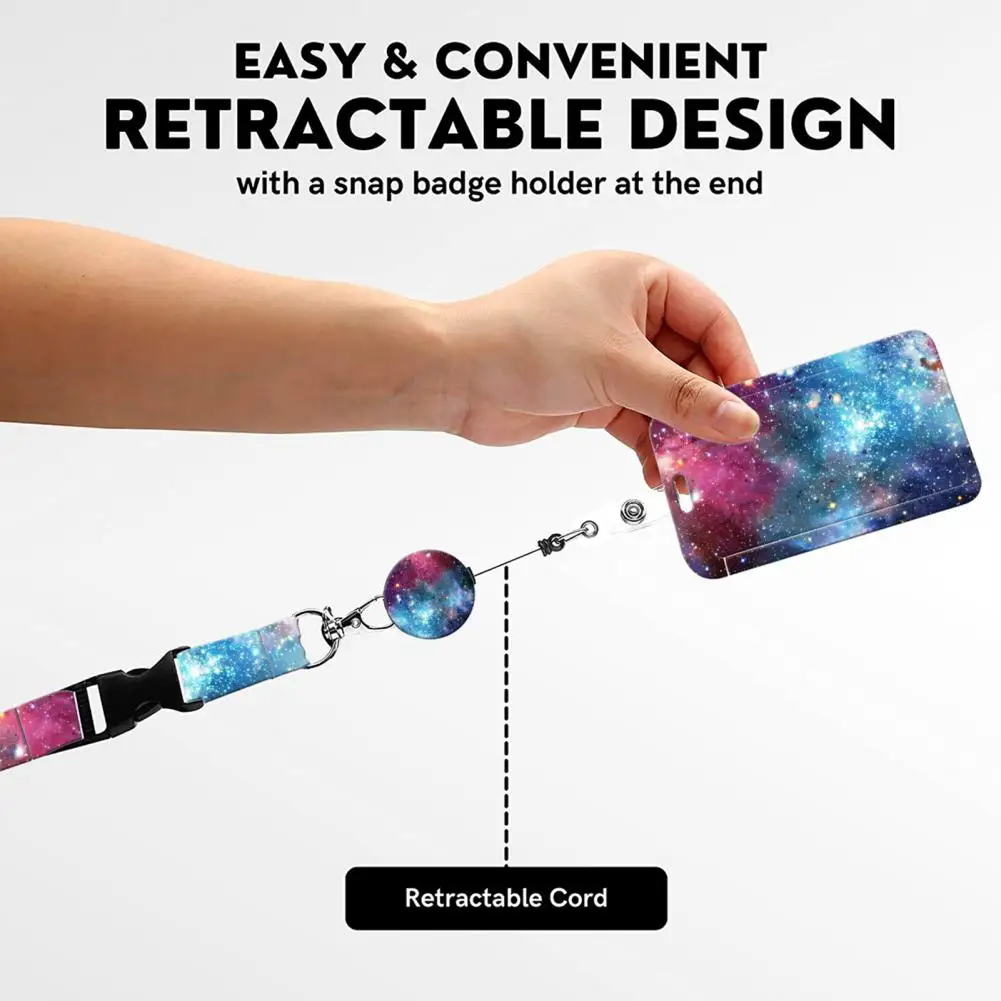 Badge Holder With Retractable Badge Reel Clip Versatile Lightweight ID Card Holder Name Badge Keychain For Teachers Office Work