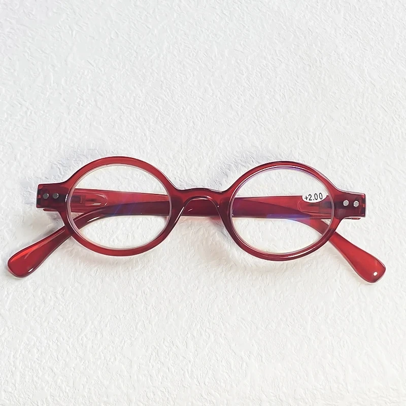 Mai Blume 2024 Lesebrille Rahmen Frauen Gläser schlanke Runde Brillen Mann Blau Licht Presbyopie brille leser + 1,5 – Detail 5