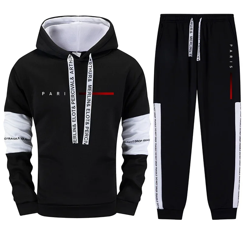 

Casual 2026 Hot Sales Quality Men's Hooded Tracksuit Outdoor Daily Sports Single Sweatshirts And Sweatpants Comfortable Printing