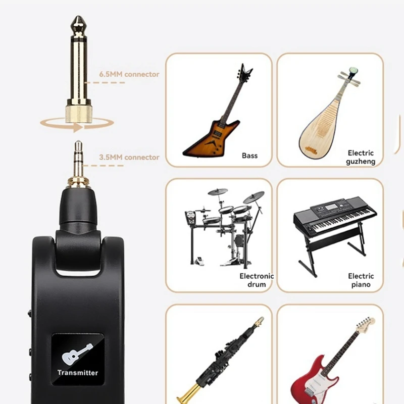 New-2.4Ghz Wireless Guitar Transmitter Receiver: Wireless Guitar System For Violin Keyboard Electronic Musical Instruments