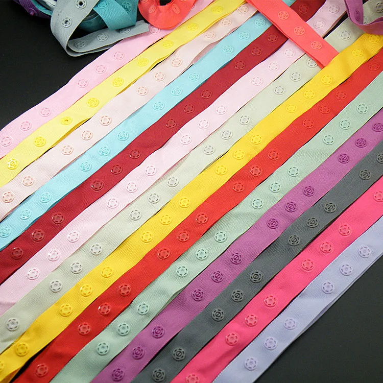 3M/lot width 18mm plastic snap button ribbon tape trim for garment bag sewing accessories scrapbooking DIY