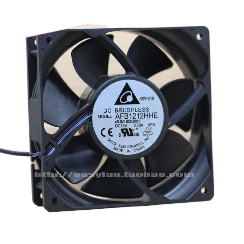 

Delta AFB1212HHE XFN 12cm 12V 0.70A Dual Ball Four Wire Cooling Fan 120x120x38mm Cooler