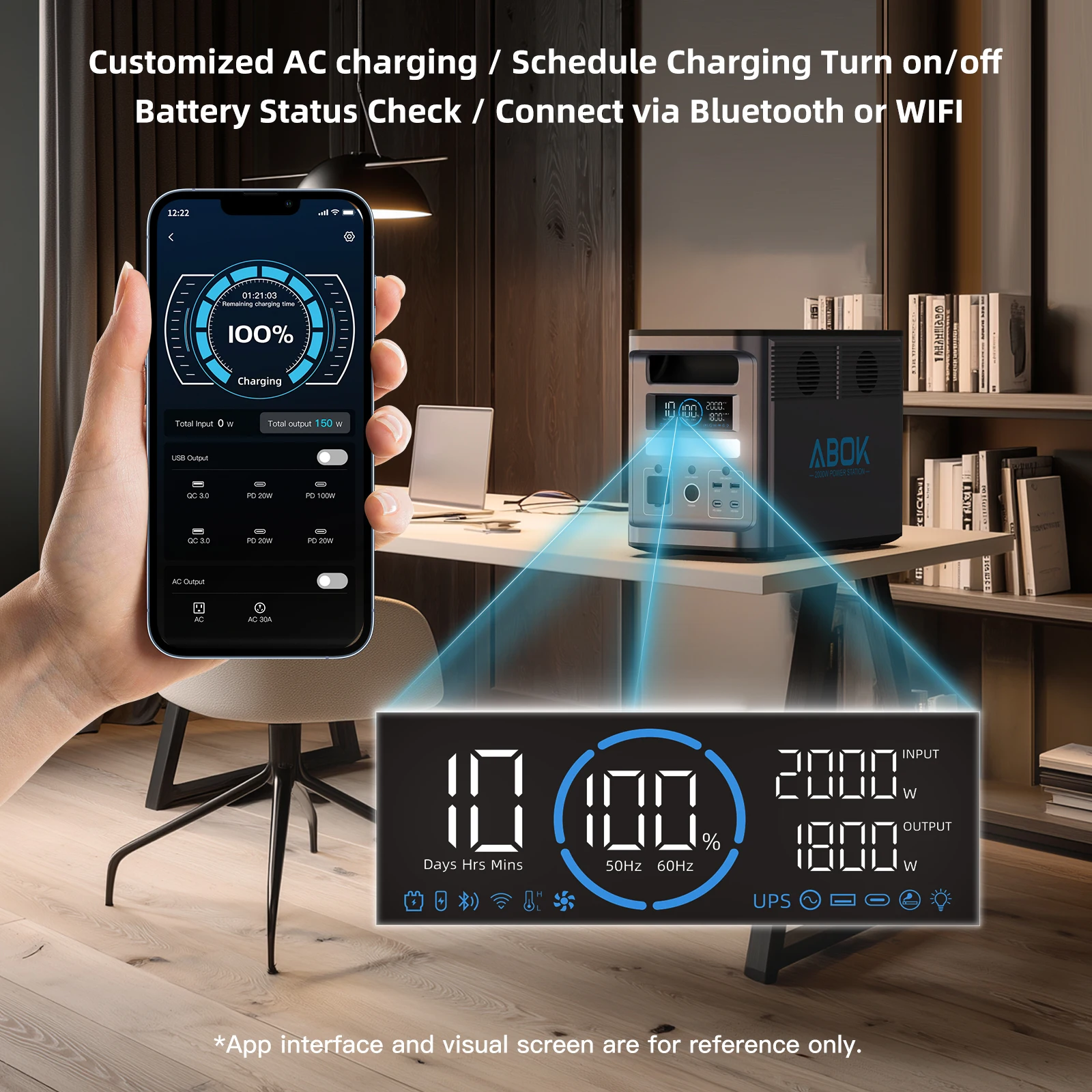 ABOK LiFePO4 مولد البطارية شاحن الطاقة مع ملحقات التخييم في الهواء الطلق 400 واط لوحة طاقة شمسية قابلة للطي للنسخ الاحتياطي المنزلي في حالات الطوارئ #6