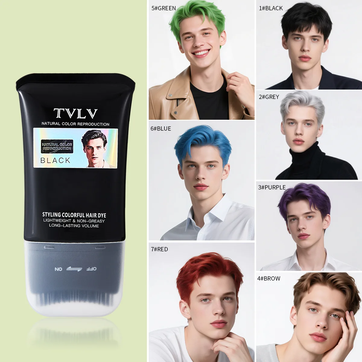 8 Colors Temporary Hair Dye Instant Hair Color Cream Pure Plant Extract Non-Damaging Hair Dye Comb Fast Coloring Hair Makeup