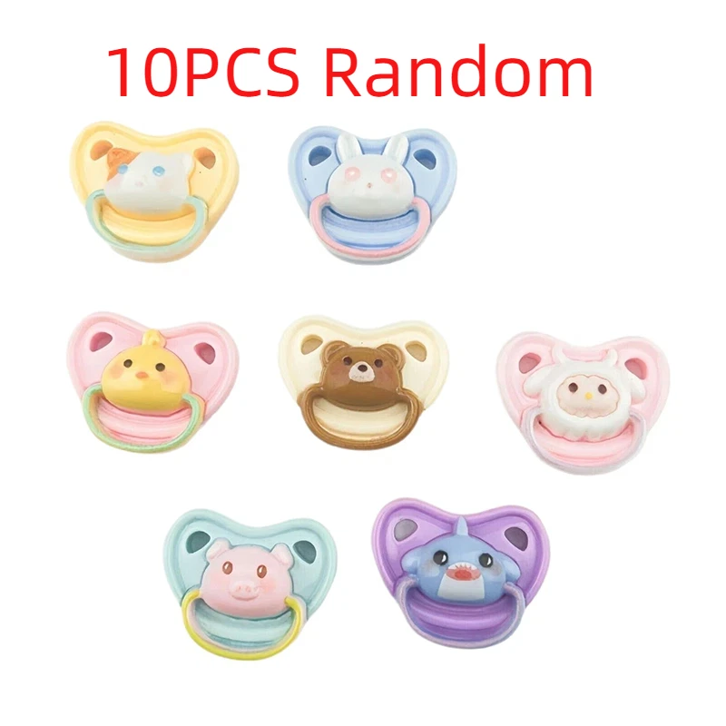 Nuevo 10 Uds. Tetinas simuladas para muñecas, muñecas para bebés, juguete para niños, accesorios para chupete de bebé, Mini muñeca encantadora, chupete, suministros para jugar a las casitas