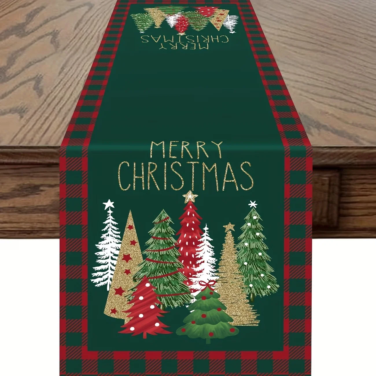 ผ้าปูโต๊ะคริสต์มาสลายดอกไม้สีแ - Christmas Table Runner บทวิจารณ์และราคา