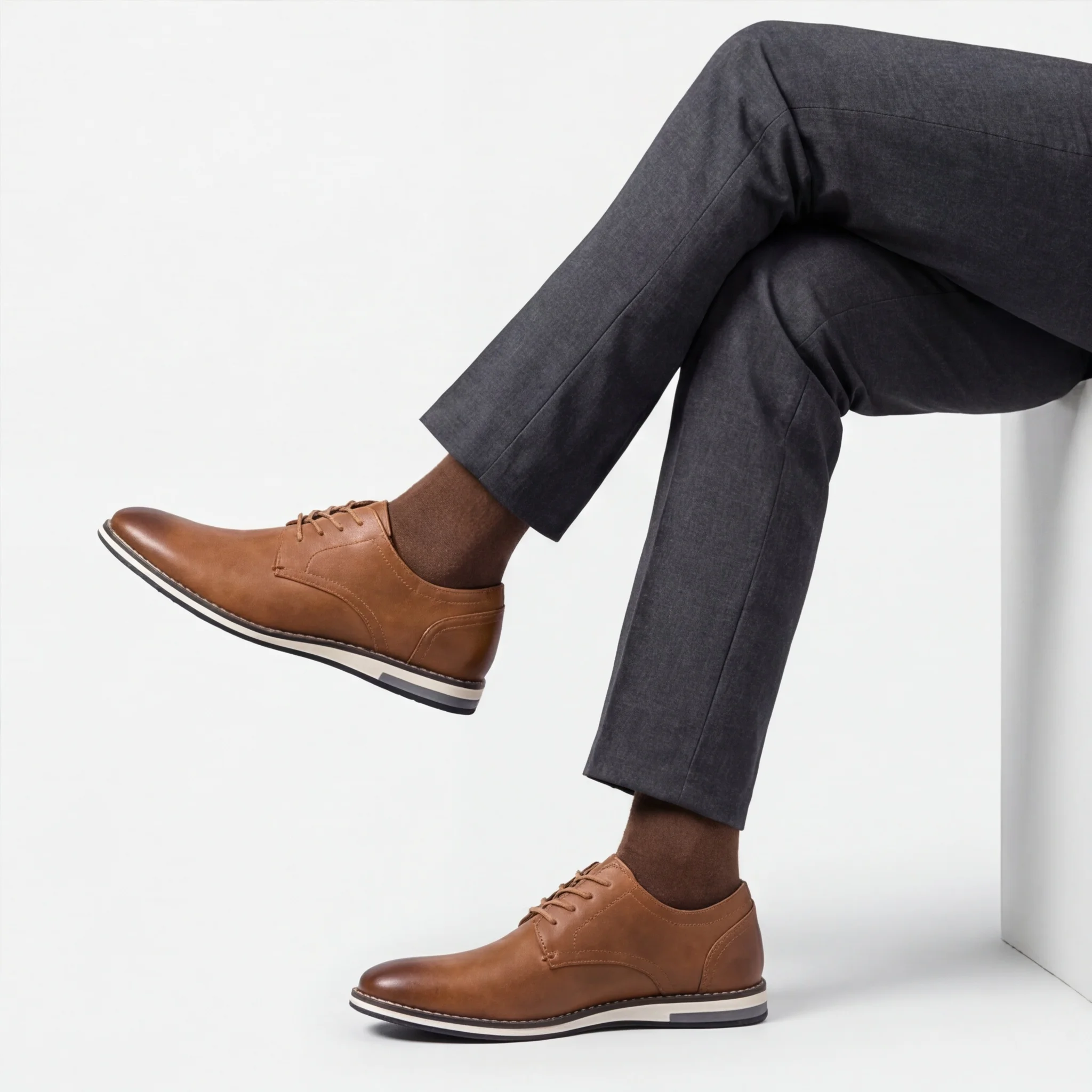 Herren-Freizeitschuhe, Alltagsschuhe für Herren, Alltagsschuhe, Herrenschuhe im Low-Top-Stil, Gummisohle, Schnürung, Mandelform. – Detail 5