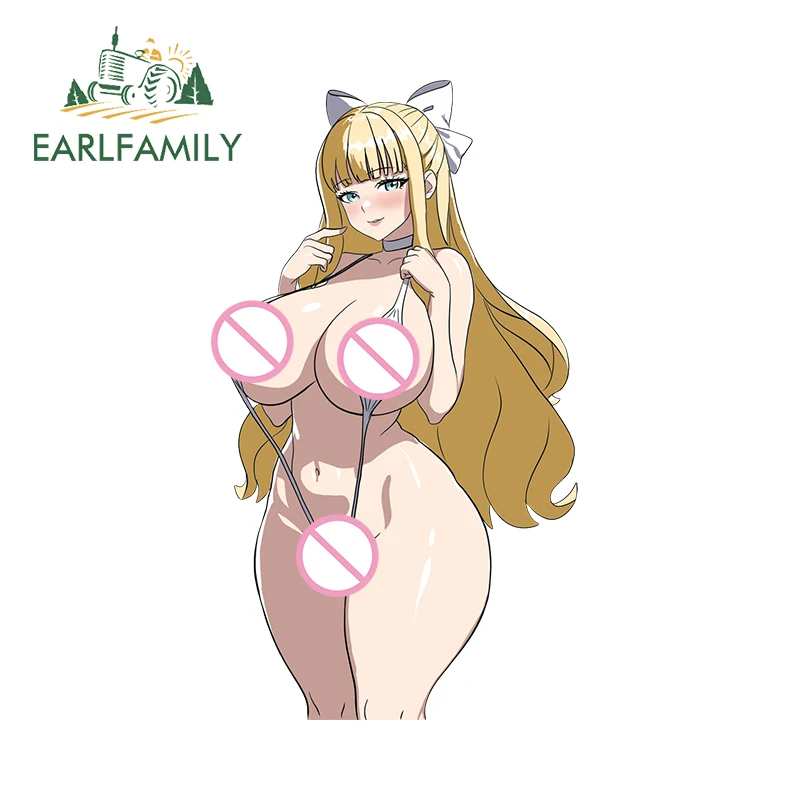 EARLFAMILY 13cm x 7.3cm Charlotte Bundle Ahegao Car Stickers NSFW Boobs Hentai Breasts Sex Decals Sunscreen Amusing Decor