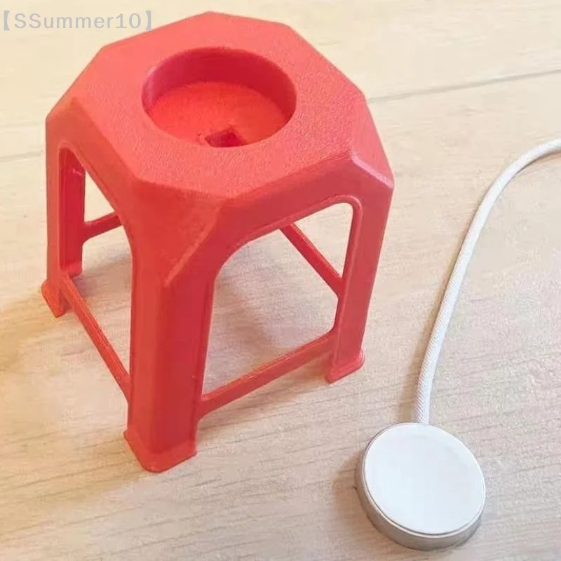 【SSummer10】3D Printed Red Watch Charging Stand - Chair Shape Desktop Storage Rack with Charging Groove Universal【SS】
