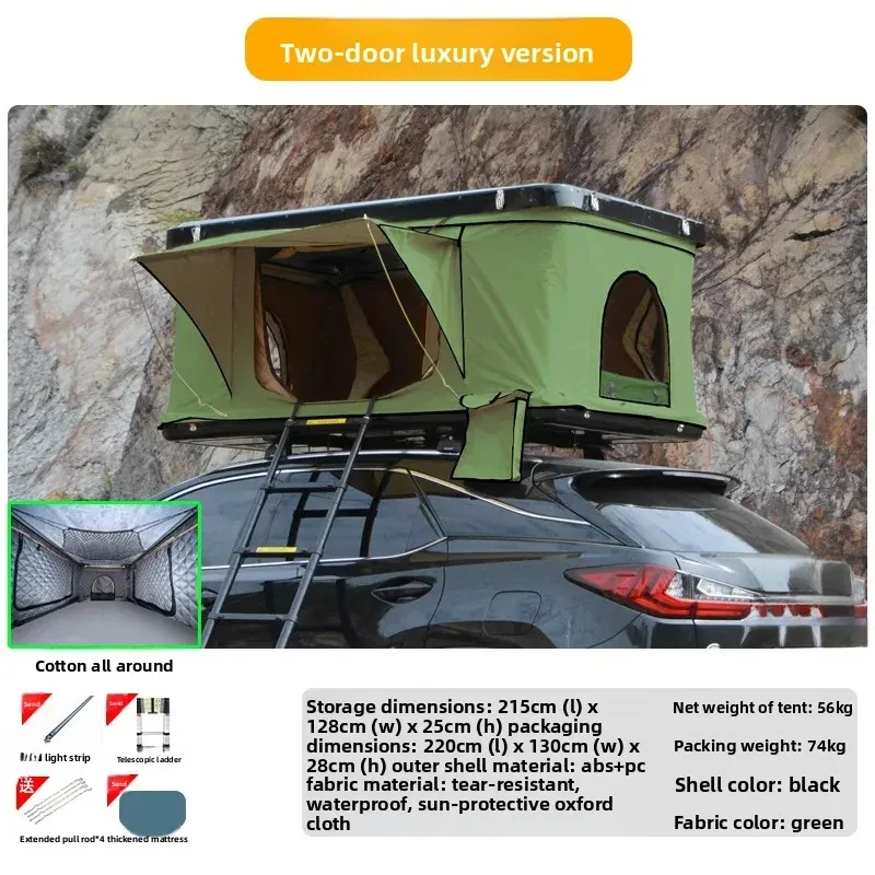 High Quality Low-Profile Hard Rooftop Tent Quick Automatic Opening Resnt Fabric For SUV Outdoor Camping