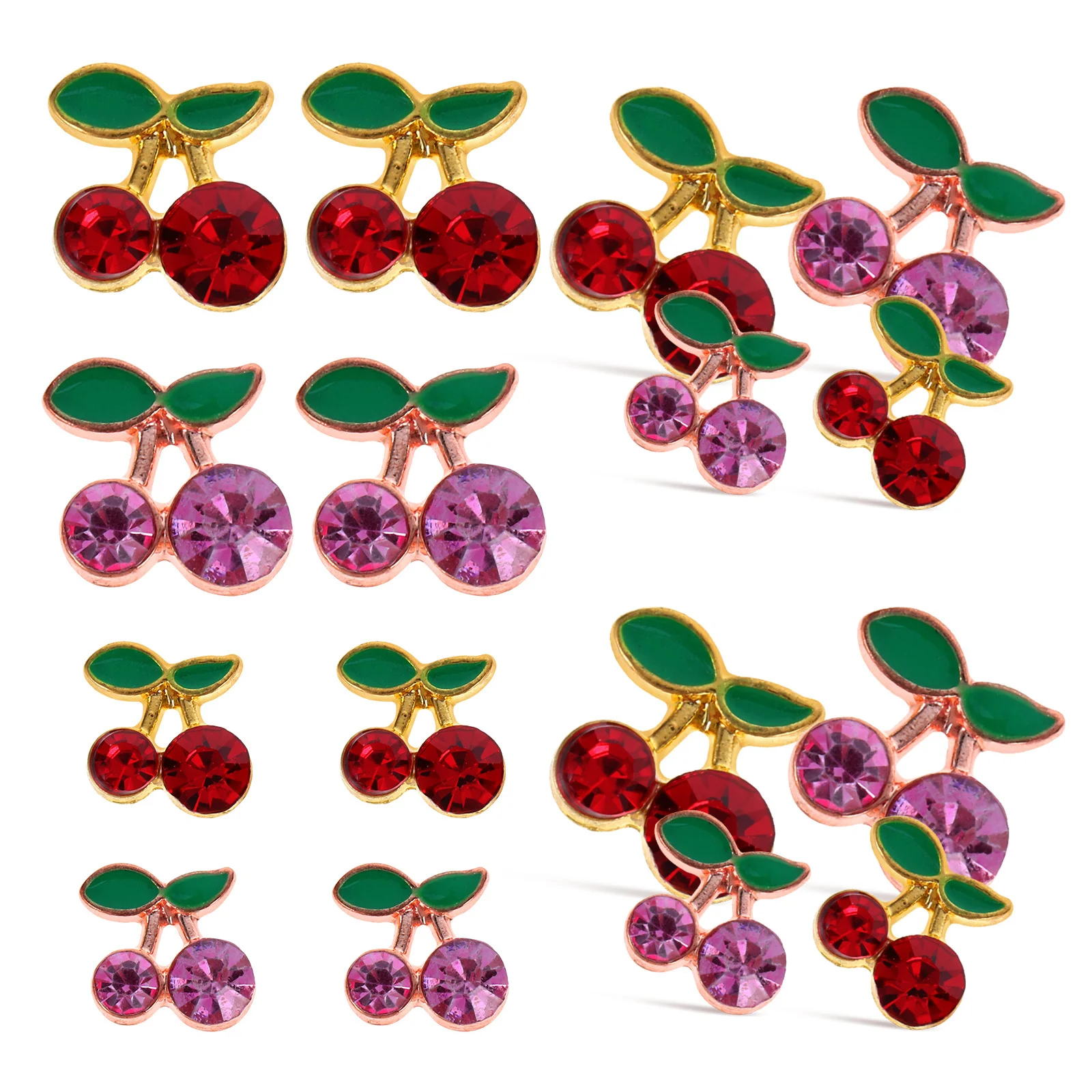 

32pcs Cherry 3D Fruit Art Decor Metal Diy Manicure Jewelry Red Nail Manicure Decoration Gems Nail Art Supplies