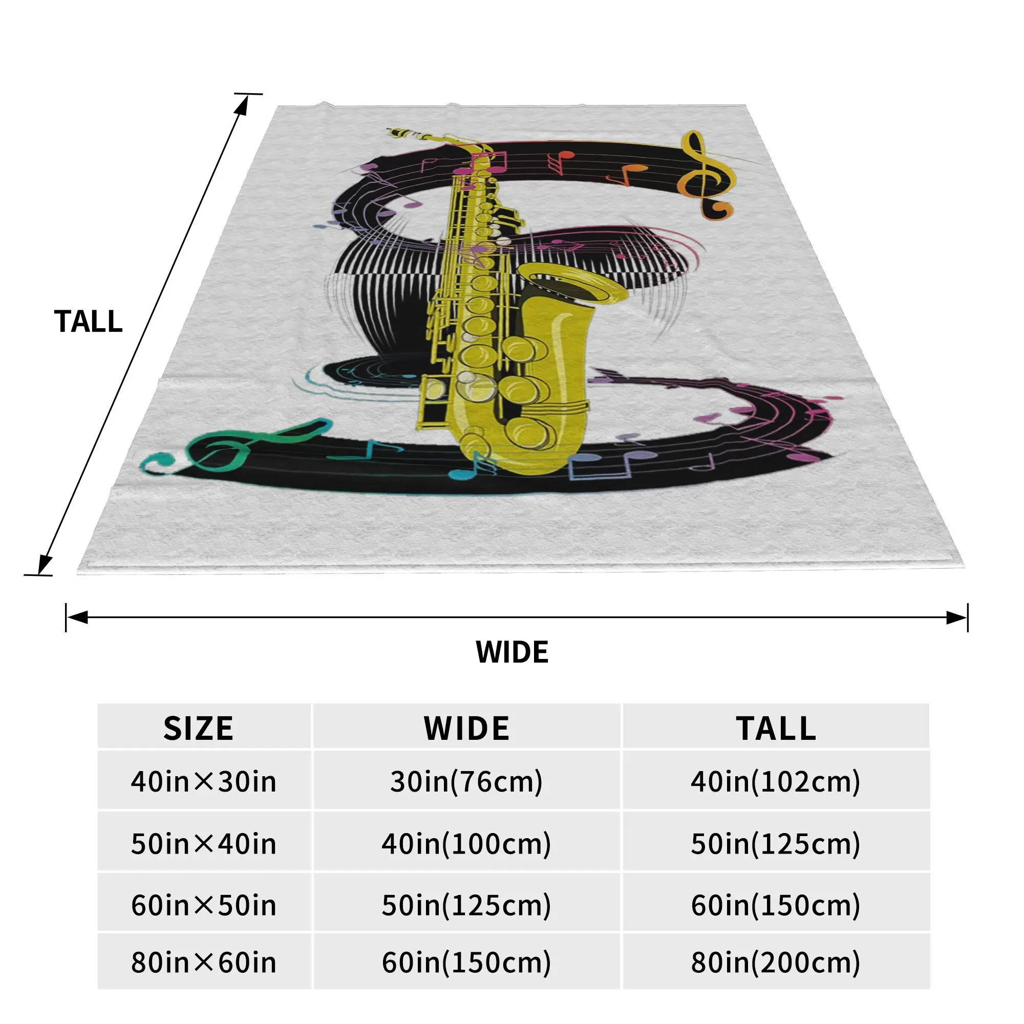 Saxophone Player - Music Art Girls Y2k Graphic Blankets Soft Warm Flannel Throw Blanket Bedding for Bed Picnic Travel Home Couch