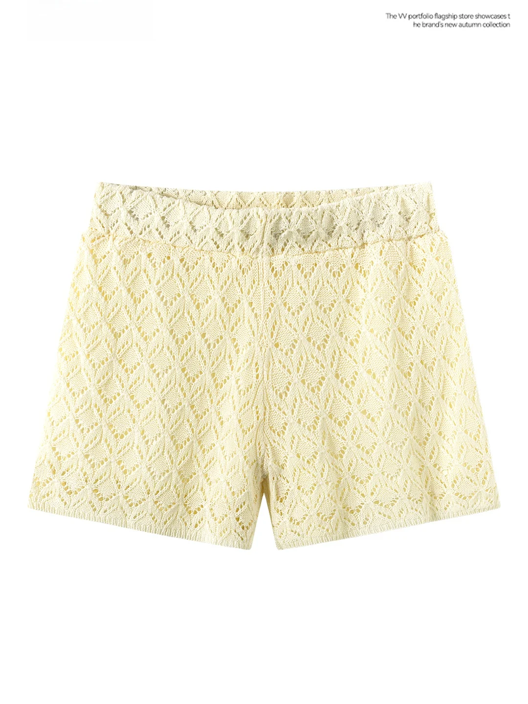 High Waist Lace Knitted Short Pants Women's Slim Fit Base Layer Autumn Tummy Control Small Size Anti Aging Light Brown Pants