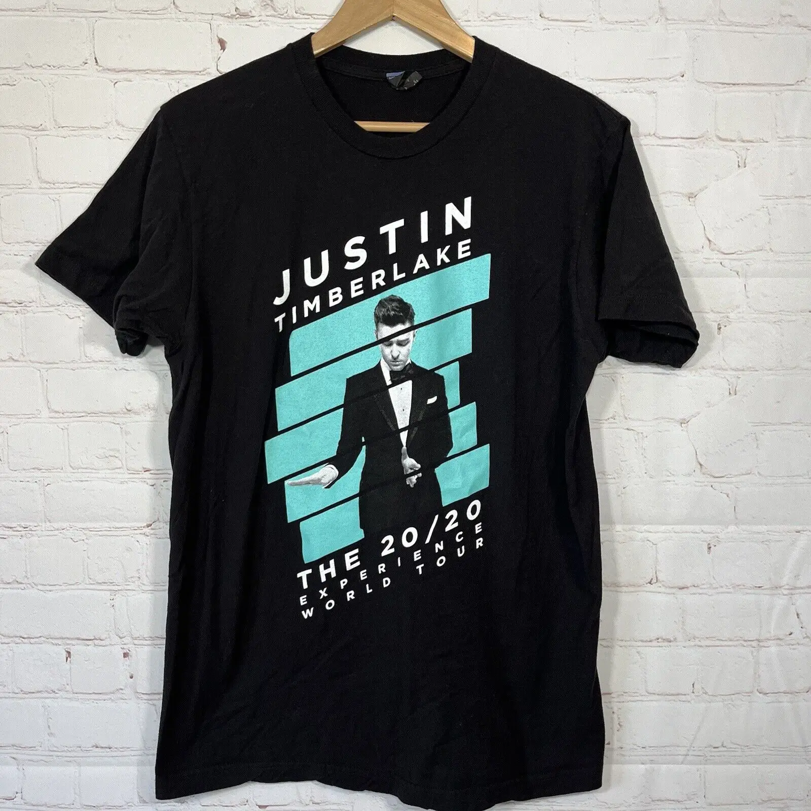 Justin Timberlake Tultex T Shirt 20/20 Experience World Tour Mens Large Black