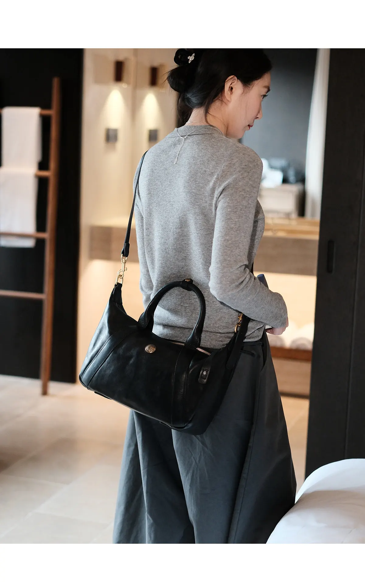 PNDME Organizer Designer handgefertigte Damenhandtasche aus echtem Leder, modische Luxus-Umhängetasche aus Rindsleder mit großem Fassungsvermögen – Detail 8