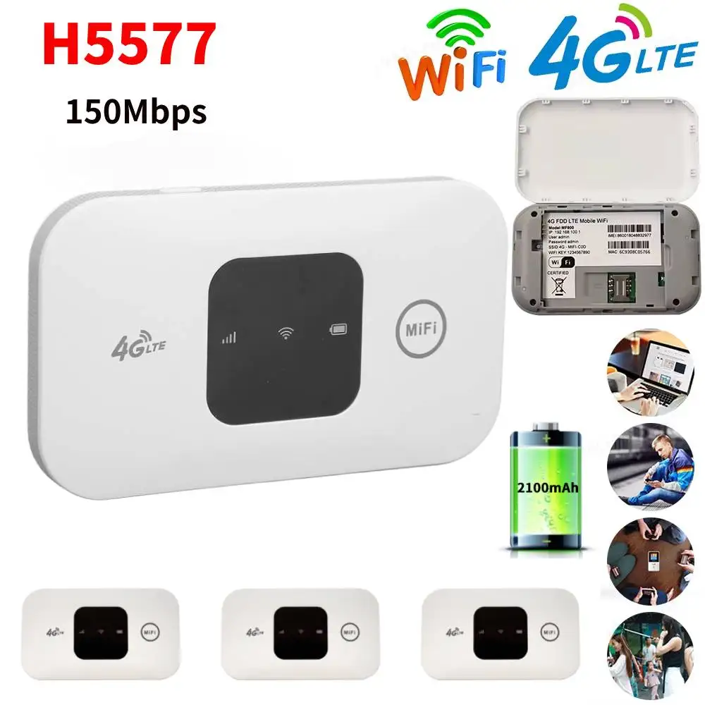 

4G Pocket WiFi Router Portable Mobile Hotspot 150Mbps 4G Wireless Router with SIM Card Slot Wide Coverage Broadband For Outdoor