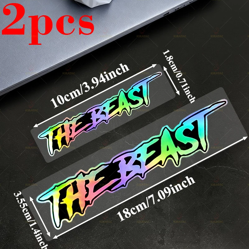 2-teiliges Aufkleber-Set mit der Aufschrift „The Beast“, wasserfeste Vinyl-Aufkleber für Auto und Motorrad, mehrfarbige Optionen