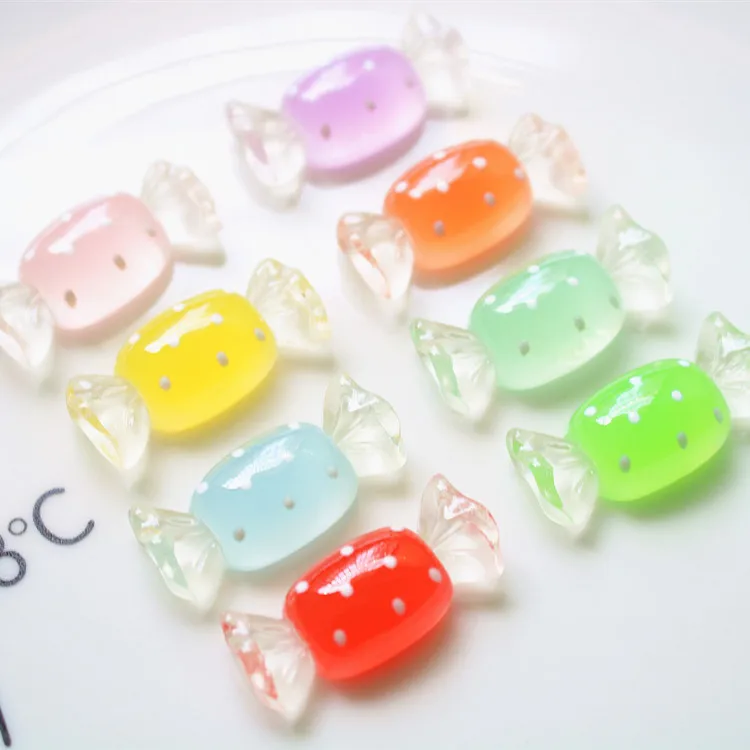 5pcs cute miniso series candy cartoon resin flatback cabochons diy crafts materials jewelry making charms