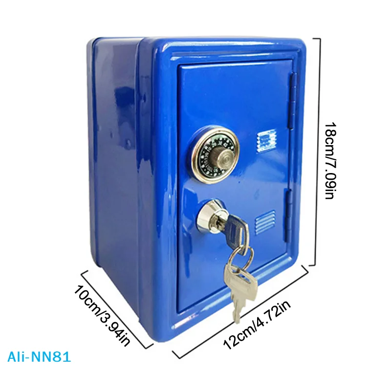 【N】Frcctre Kids Safe Bank, Money Box With Coin Tray, Mini Locker Small Safe Storage Box Piggy Bank With Combination Lock And Key