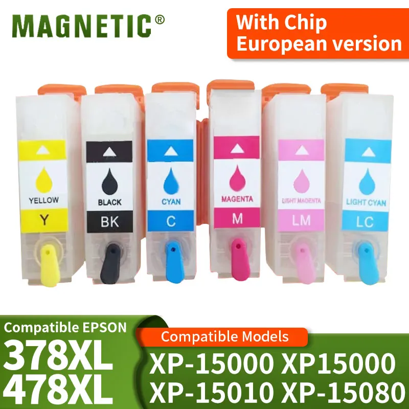 cartucho de tinta recarregavel com chip para impressora epson versao europeia t378xl t478xl xp15000 xp15000 xp 15010 xp 15080 01