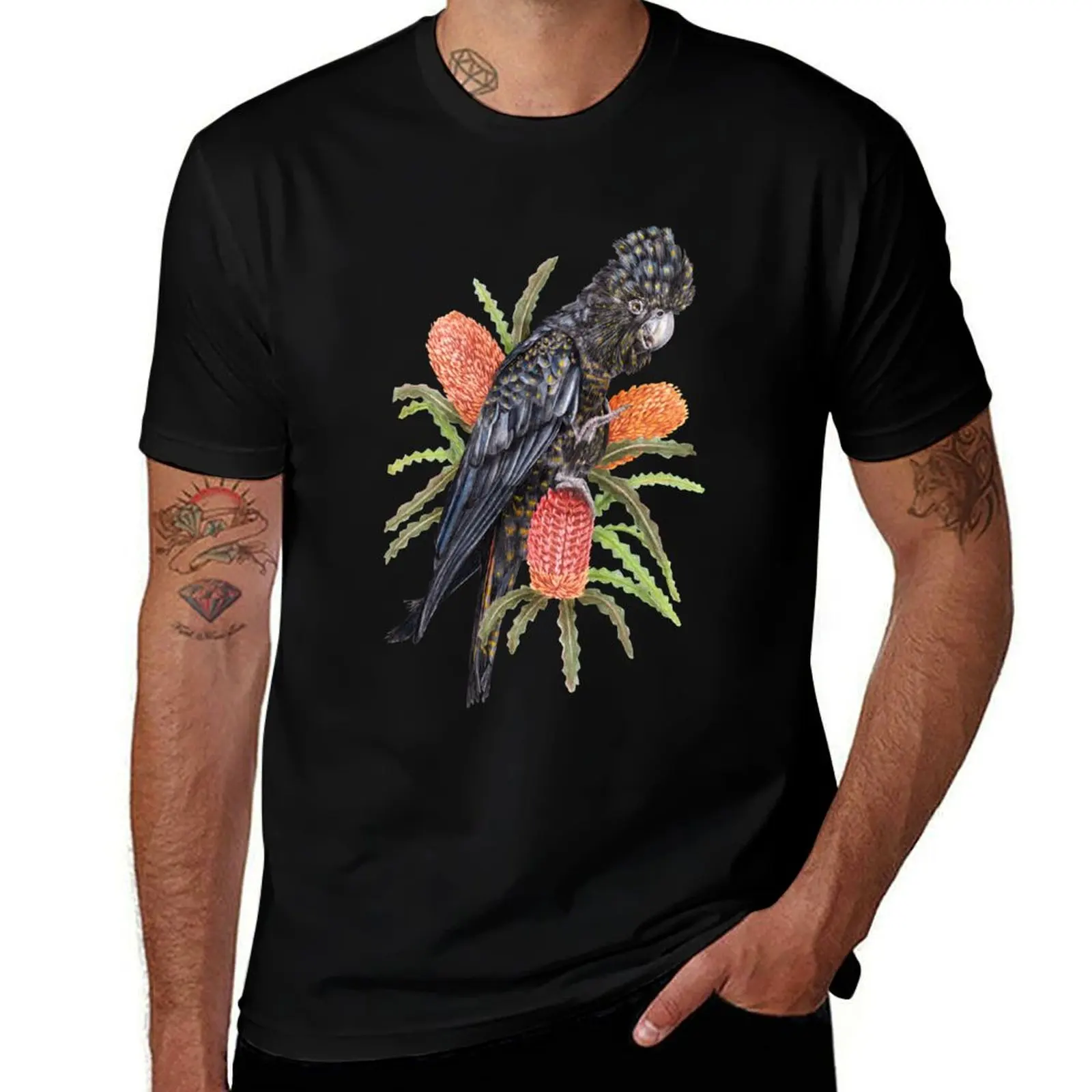 

Red Tailed Black Cockatoo T-Shirt croswit shirt man fashion shirts clothes Funny t-shirt cotton t shirt men