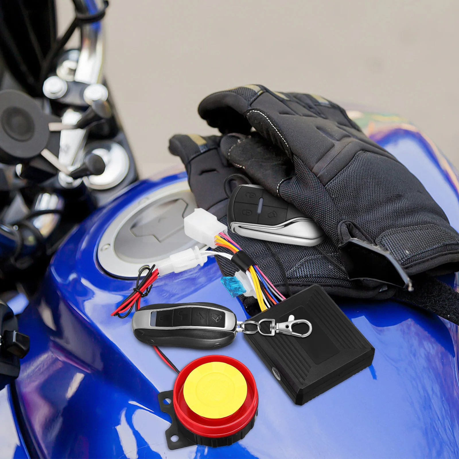 

12V Motorcycle Alarm System Dual Remote Loud Speaker Adjustable Sensitivity Keyless Security Devices Bike Scooter Anti Theft
